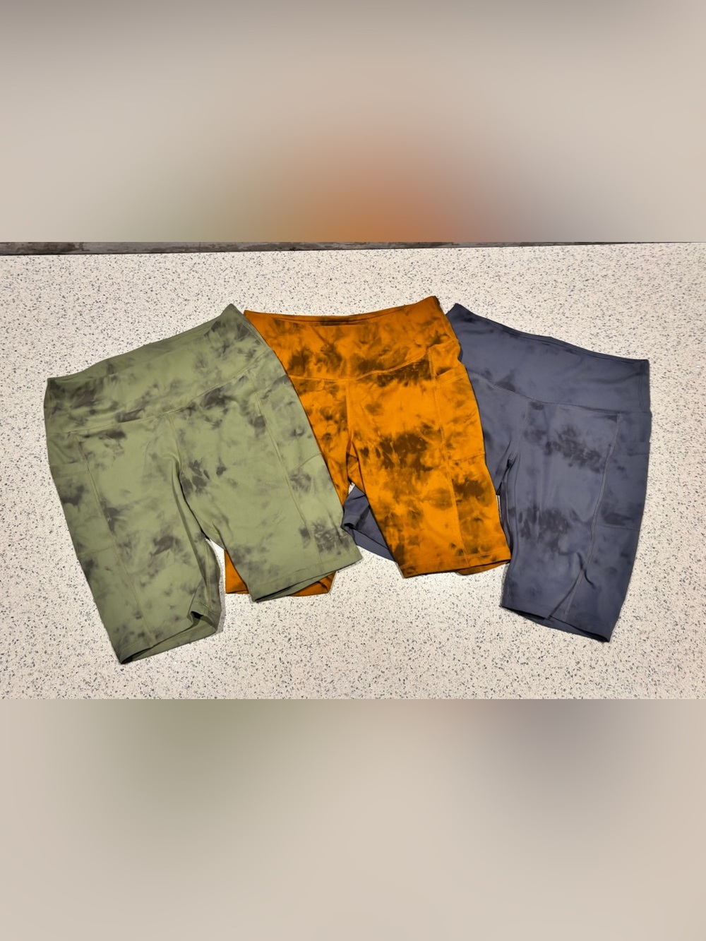3 Pairs: Tie-Dye High-Waist Bike Shorts